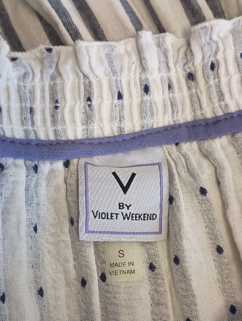 V By Violet Weekend Women's Size Small Cotton Gauze Dress With Pockets Coastal - Picture 4 of 10
